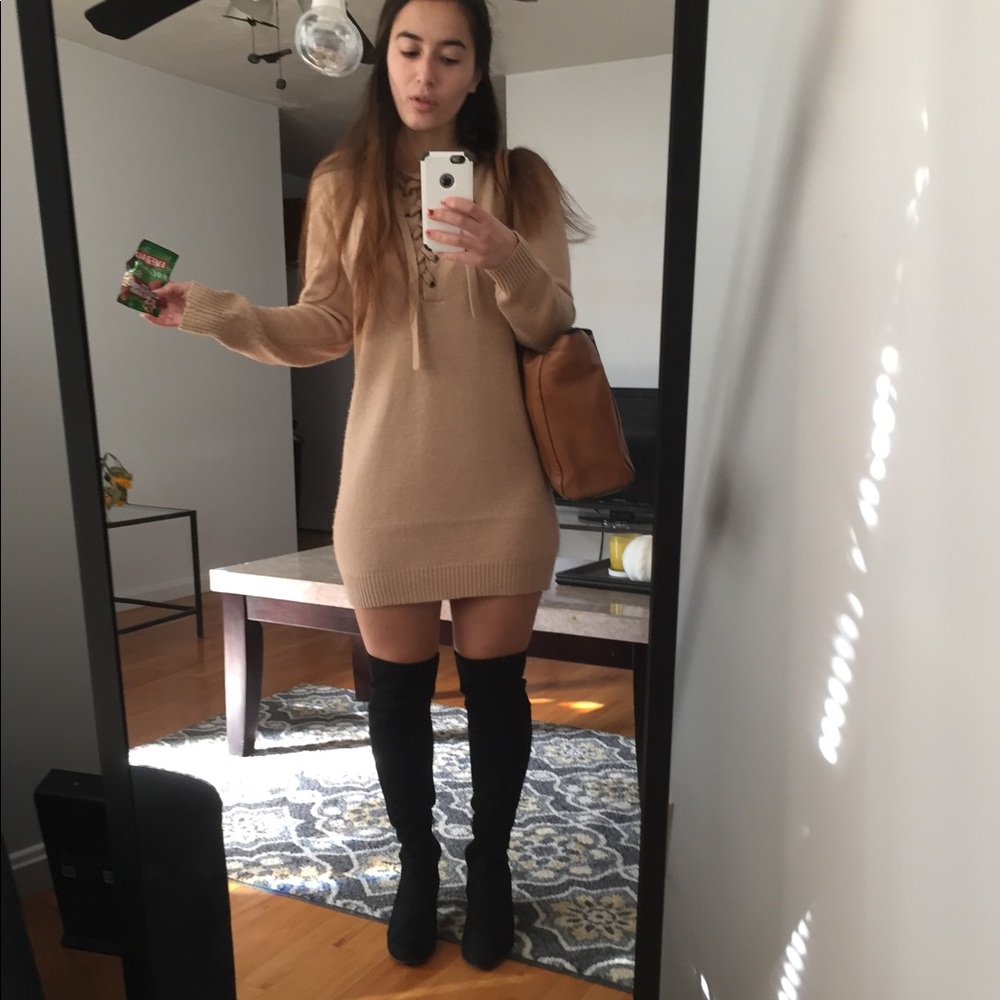 Forever 21 tan sweater dress size small